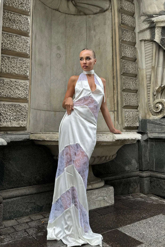Ariana | Robe Longue Élégante à Col Licou Sans Manches pour Femme