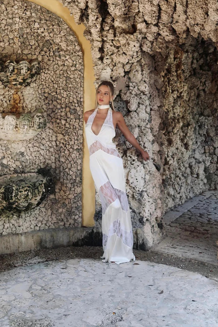 Ariana | Robe Longue Élégante à Col Licou Sans Manches pour Femme