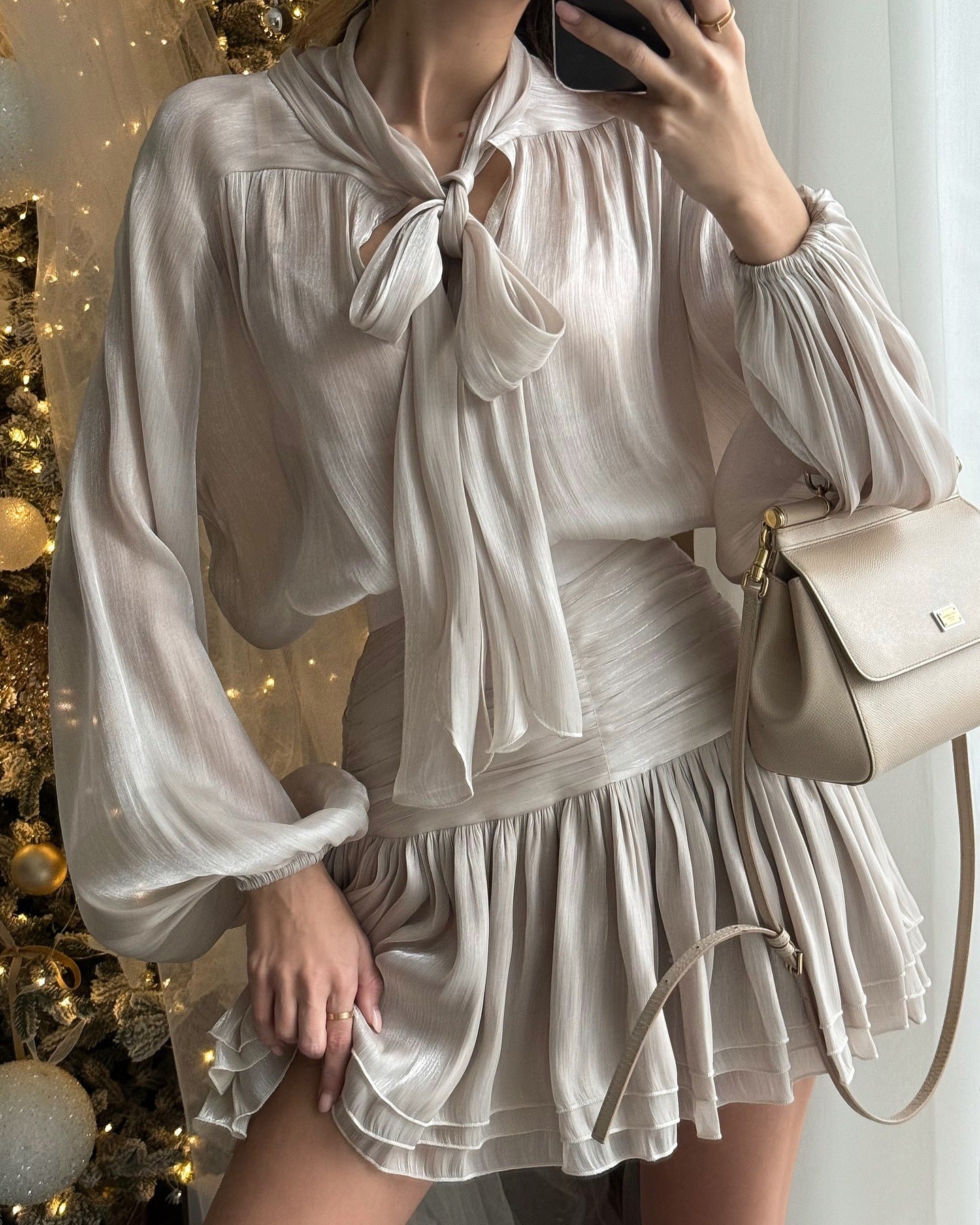 Becky | Mini-Robe de Soirée Fluide Avec Manches Ballons pour Femmes