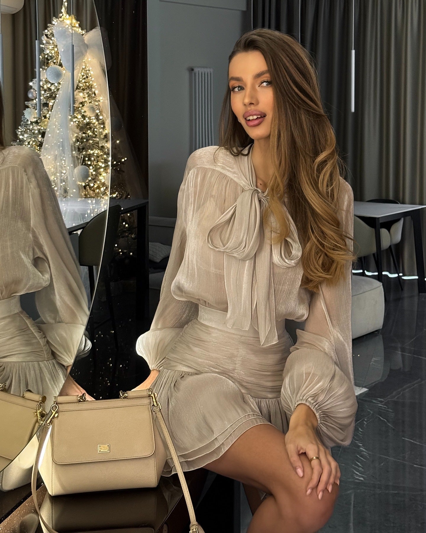 Becky | Mini-Robe de Soirée Fluide Avec Manches Ballons pour Femmes