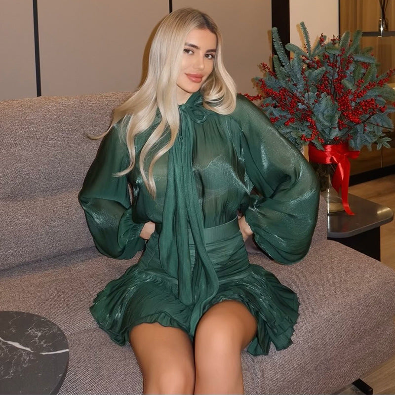 Becky | Mini-Robe de Soirée Fluide Avec Manches Ballons pour Femmes