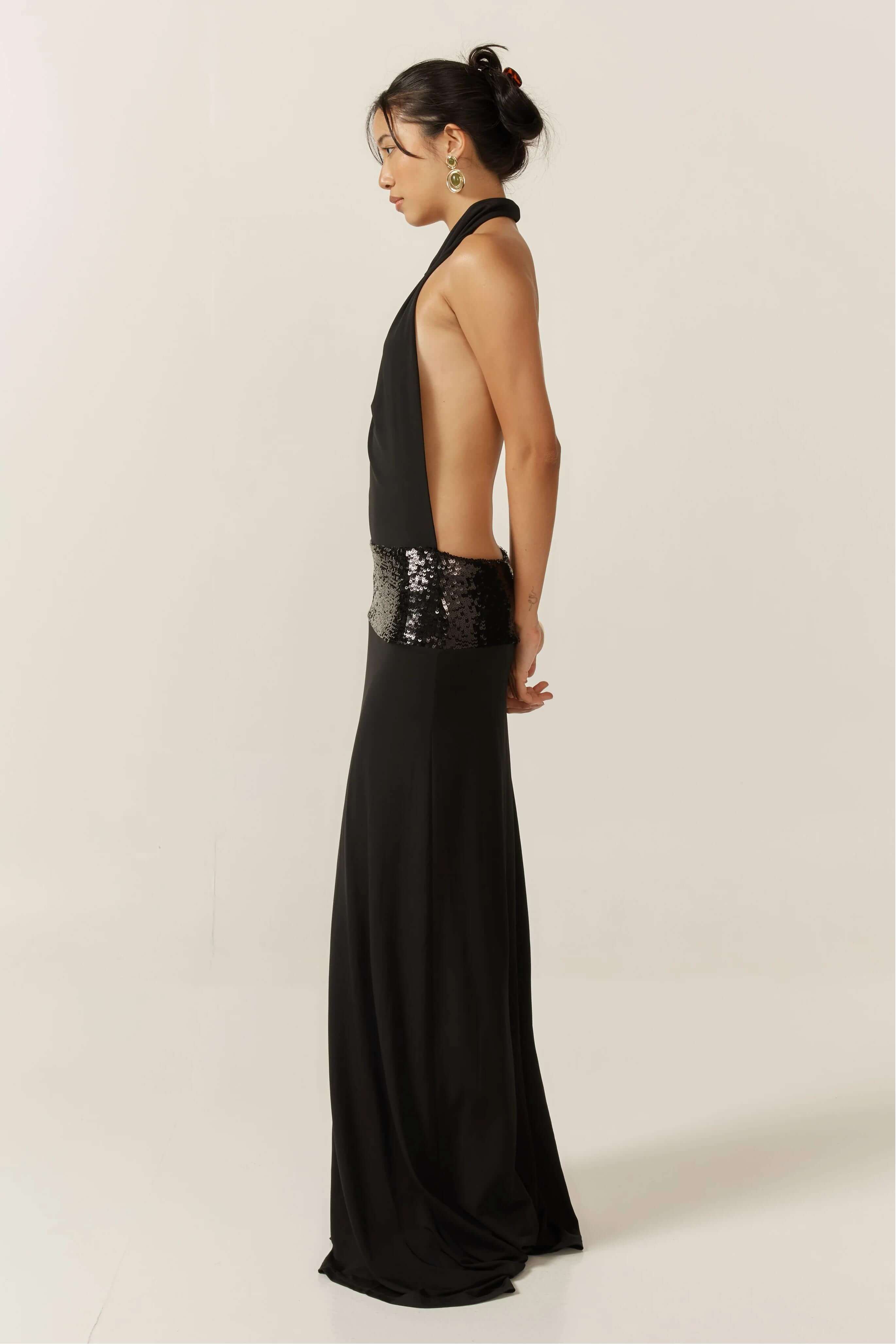 Senna | Robe Maxi pour Femme Avec dos Nu et Détails en Paillettes