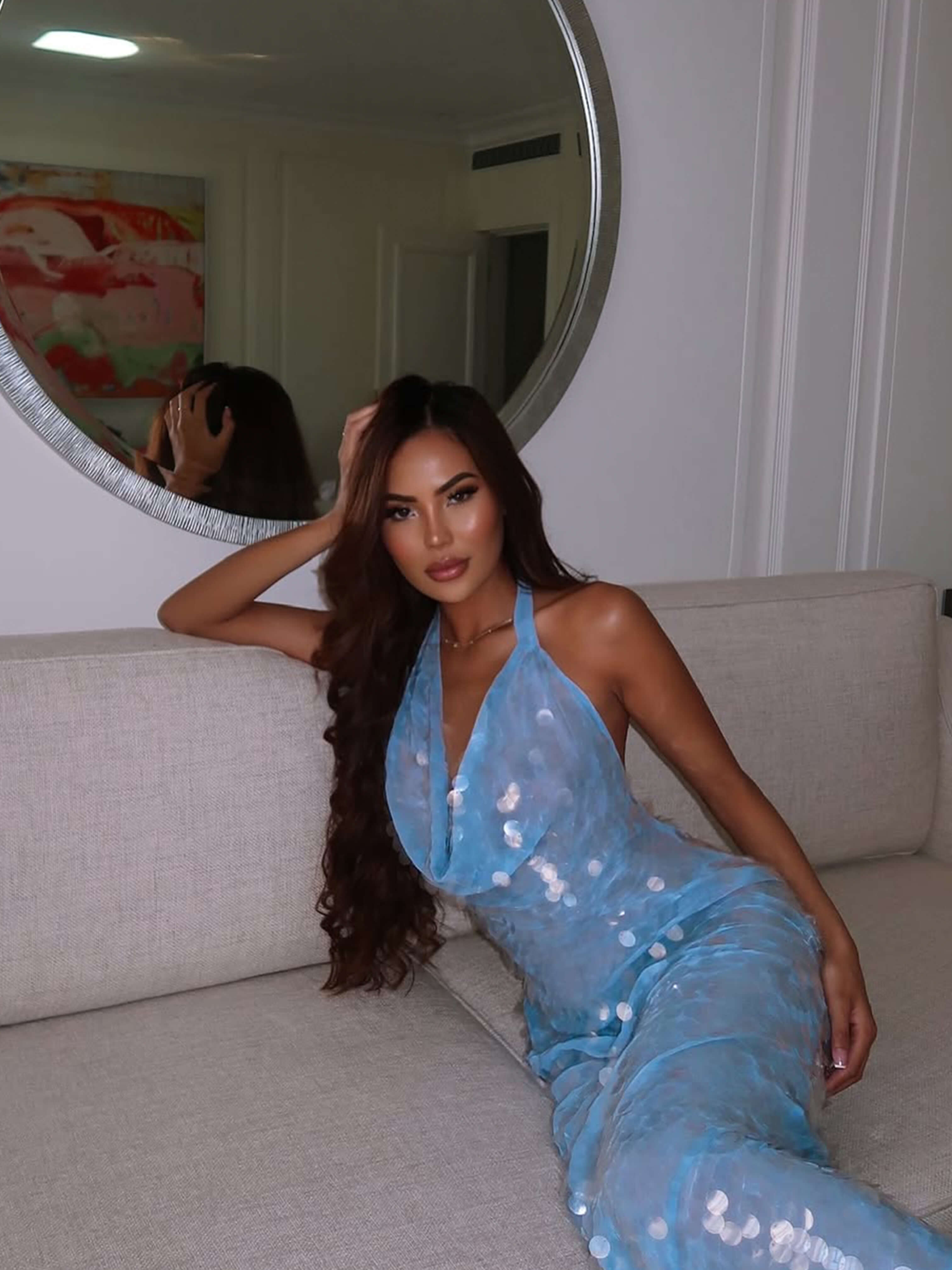 Suzy | Robe D'Été Maxi Sans Manches à Sequins pour Femmes