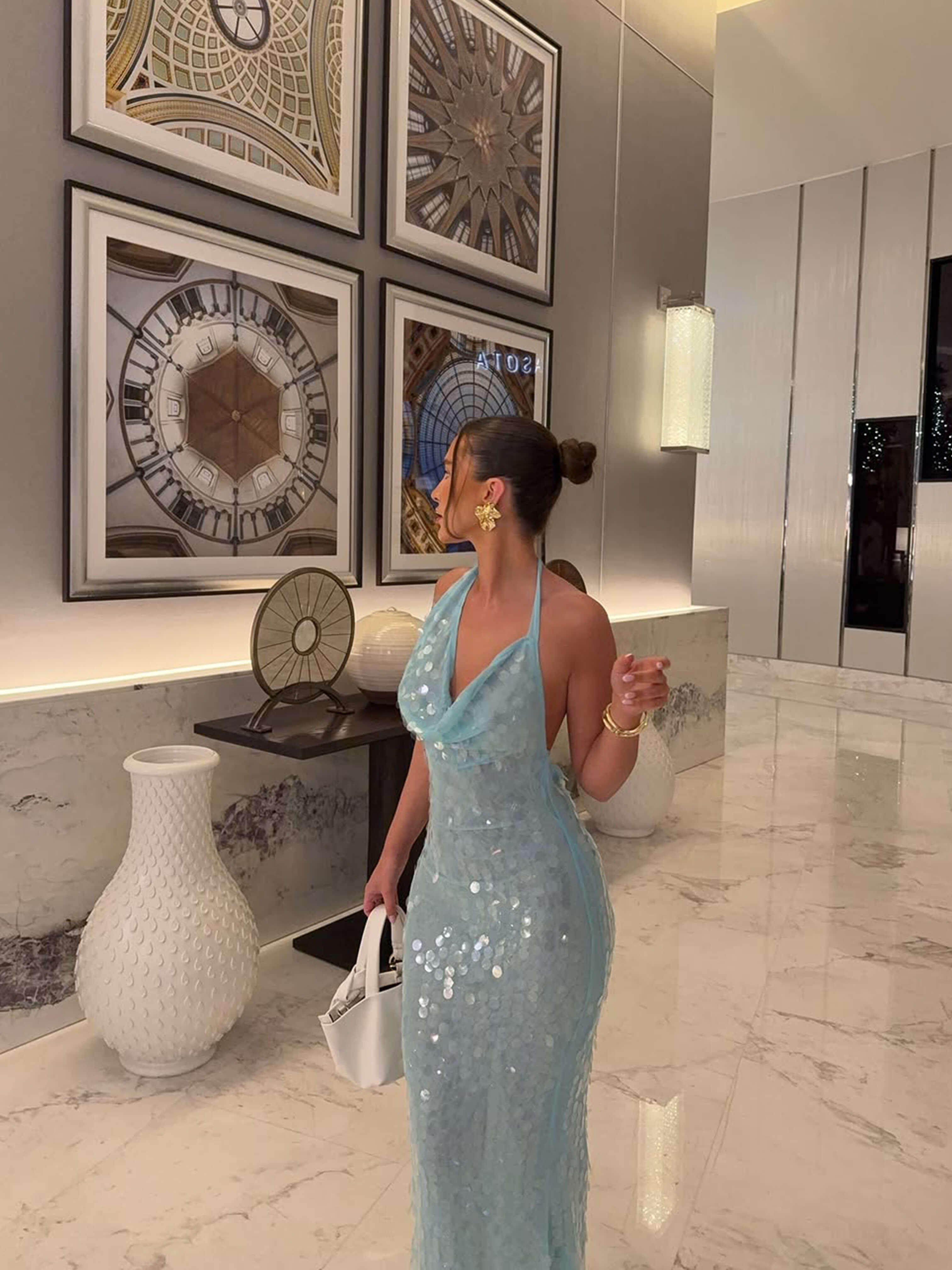 Suzy | Robe D'Été Maxi Sans Manches à Sequins pour Femmes